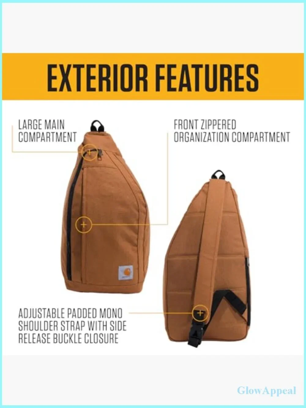 Sling Bag Crossbody Backpack with Tablet Sleeve, Water Resistant, Adjustable